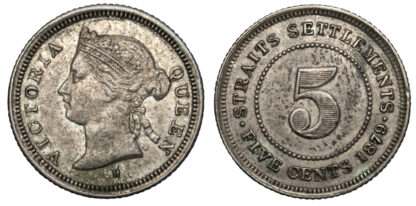 Straits Settlements, Victoria (1837‑1901), silver 5 Cents - finest known