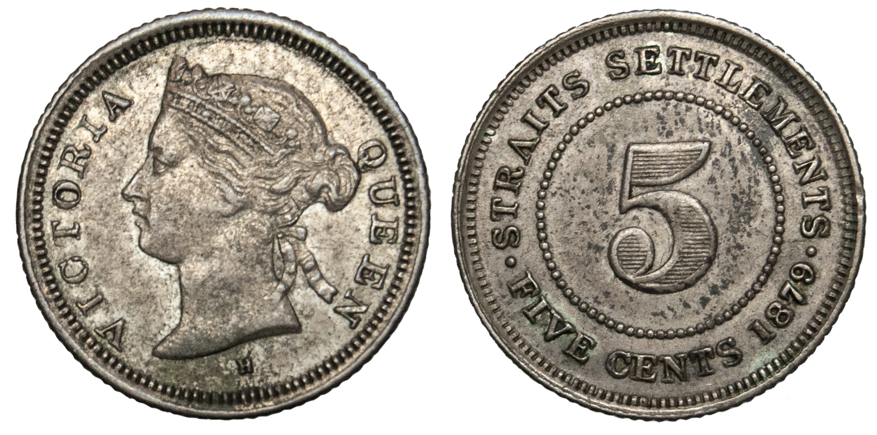 Straits Settlements, Victoria (1837‑1901), silver 5 Cents - finest known