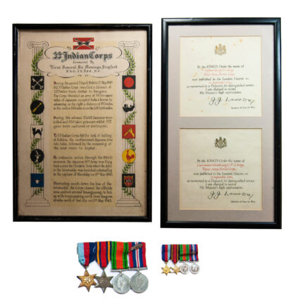 WWII, Far East, Group of 4 to Lt. Colonel P.G. King R.A.S.C.