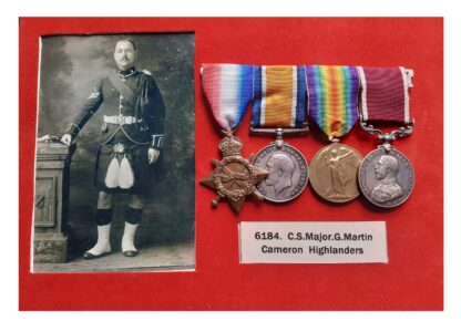 A Great War Long Service Group of four to Temporary Warrant Officer Class 1, Acting Regimental Sergeant Major, George Martin