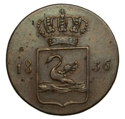 Dutch East Indies, Colonial Pattern "Swan" Duit, 1836