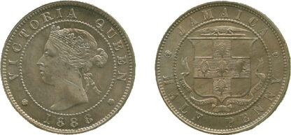 Jamaica, Victoria, Halfpenny, 1888