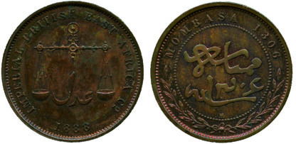 Mombasa, British East Africa Company, Bronze Proof Pice