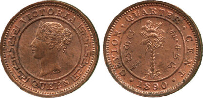 Ceylon, 1/4 Cent, 1890
