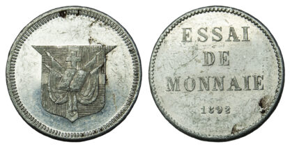 Dominican Republic, Aluminium Essai 1 Centavo, 1892 - RARE