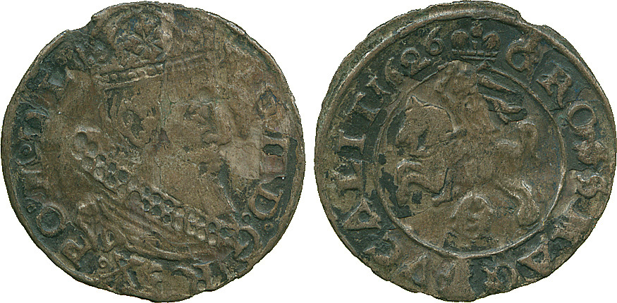 Poland, Zygmunt III Waza, Silver Grosw Litewski, 1626 Poland, Zygmunt III Waza, Silver Grosw Litewski, 1626