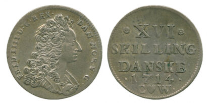 Denmark, Frederik IV, 1 Mark (16 Skilling), 1714