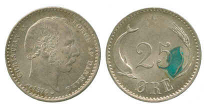 Denmark, Christian IX, 25 Ore, 1874
