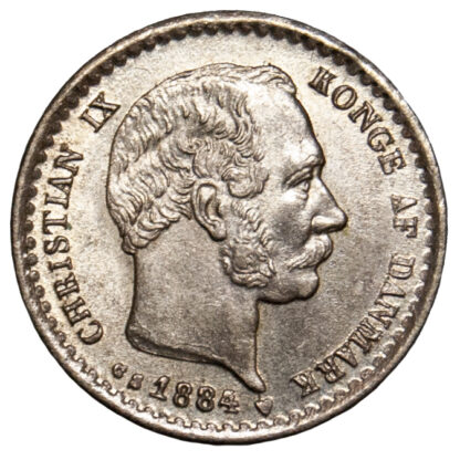 Denmark, Christian IX, 10 Øre, 1884