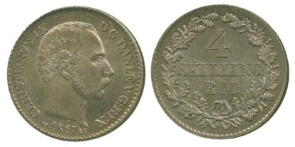 Denmark, Christian IX, 4 Skilling, 1867