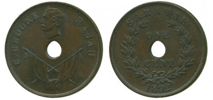 Sarawak, C. Brooke, Copper Cent, 1892 H
