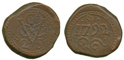 Ceylon, Galle, copper 2 Stuivers, 1792