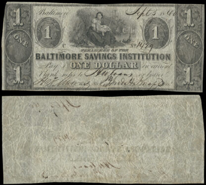 USA, Baltimore $1, 1840