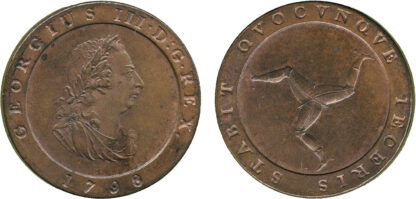 Isle of Man, George III, Halfpenny, 1798