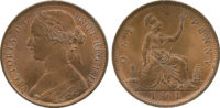 Victoria, Penny, 1861