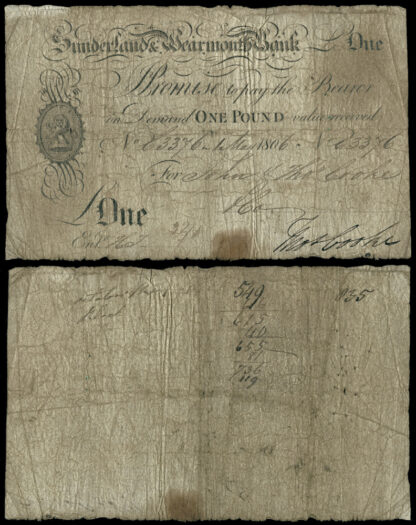 England, Sunderland & Wearmouth £1, 1806