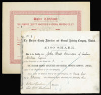 Great Britain, Printing Share Certificates (2), 1873