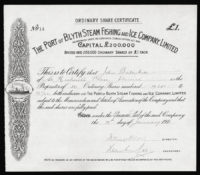 Great Britain, Steam Fishing Share Certificate, 1911 Great Britain, Steam Fishing Share Certificate, 1911