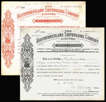 GB, Howden-on-Tyne, Shipbuilding Share Certificates (2)