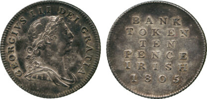 Ireland, George III, Bank of Ireland, Ten Pence, 1805