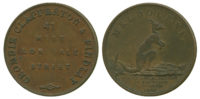 Australia, Melbourne, Claperton & Findlay, Halfpenny Token