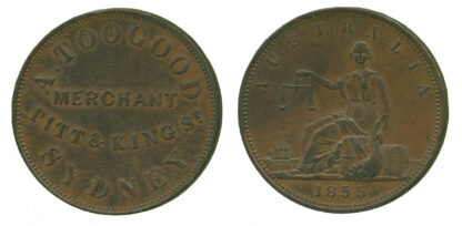 Australia, Sydney, Penny Token, 1855