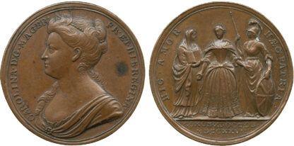 George II, Coronation of Caroline, Bronze Medal, 1727