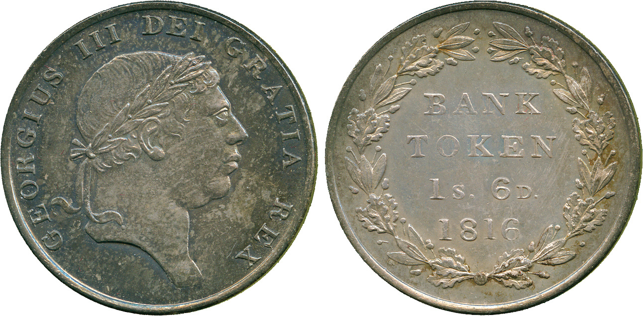 George III, Eighteenpence Bank Token, 1816