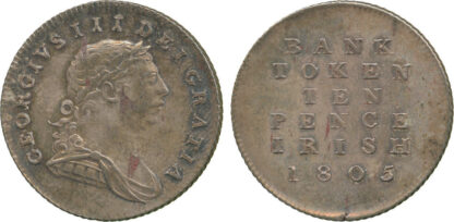 Ireland, George III, Bank Token, Ten Pence, 1805