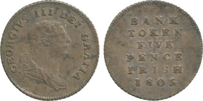 Ireland, George III, Bank Token, Five Pence, 1805