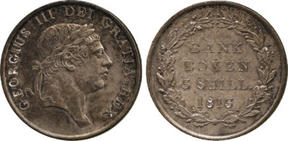 George III, Three Shilling Bank Token, 1813