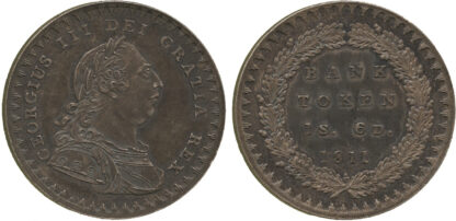 George III, Proof Silver Eighteenpence Bank Token, 1811