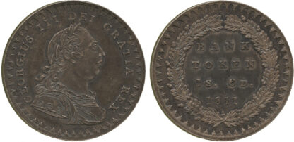 George III, Proof Silver Eighteenpence Bank Token, 1811