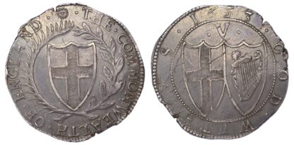 Commonwealth (1649-60), Crown, 1653, A for inverted V on reverse.