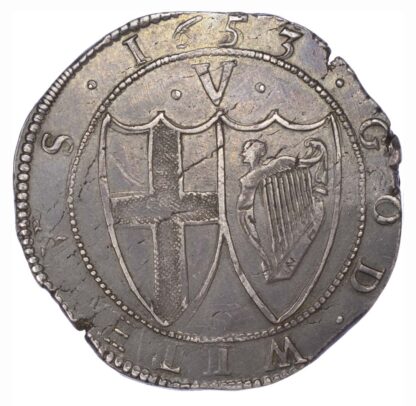 Commonwealth (1649-60), Crown, 1653, A for inverted V on reverse.