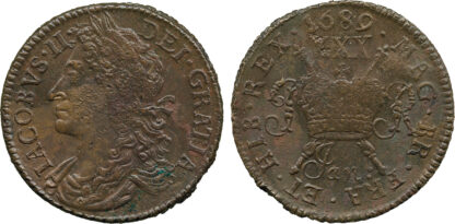 Ireland, Gunmoney Halfcrown, 1689