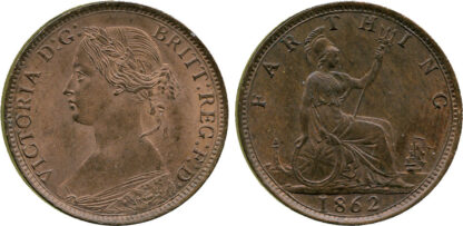 Victoria, Farthing, bronze issue, 1862