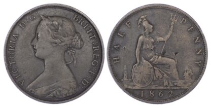 Victoria (1837-1901), Halfpenny, 1862, die letter A [RRR]