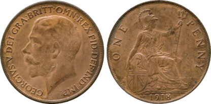 George V, Penny, 1918