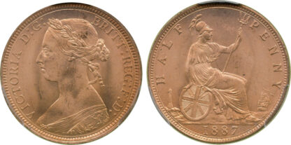 Victoria, Halfpenny, Bronze Issue, 1887