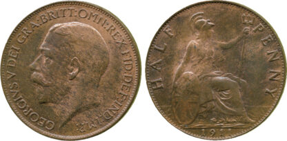 George V, Halfpenny, 1911