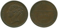 New Zealand, United Services Hotel, Penny Token, 1874