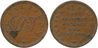 St Helena, Solomon, Dickson & Taylor, Copper Halfpenny Token