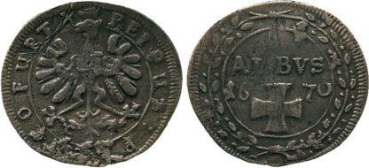 Germany, Frankfurt, Silver Albus (2-Kreuzer), 1670