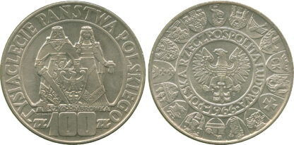 Poland, Polish Millennium, Silver 100 Zlotych, 1966