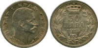 Serbia, Peter I, Silver 50 Para, 1915