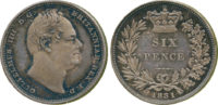William IV, proof Sixpence, 1831
