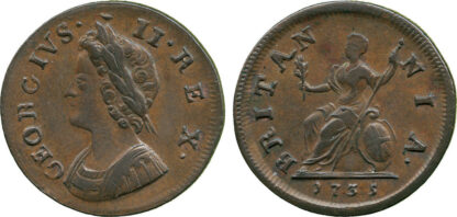 George II, Farthing, 1735