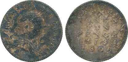 Ireland, George III, Bank Token, Silver Ten Pence, 1806