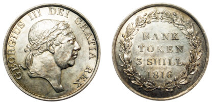 George III, Bank Token, Three Shillings, 1816